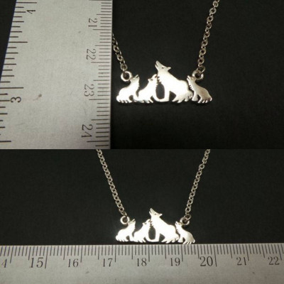 Silber Mutter und Kind Wolf HalsketteChoker Geschenk für Muttertag - Mamma Geschenk - Tierschmucksachen - Tier Halskette