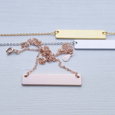 Sterling Silber Mond Halskette Personifizierte Schmuck Bar Halskette Brautjungfer Geschenk für Ihre Freundin Rose Gold Geschenk für den besten Freund