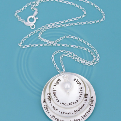 Sterling Silber Personalisierte Namen Halskette Geschenk für Mama Mama Großmutter Customized Name Schmuck für Mütter Kinder Namen Halskette