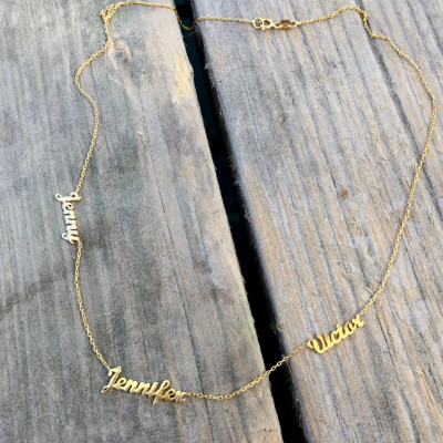 Drei Namen Halskette personalisierte Gold Stacked 3 Namen Halskette Silber Namenskette Gold Mehr Namen Halskette Valentinstag Geschenk