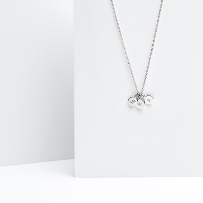 Tiny Drei Disc Initial Halskette Personalisierte Charm Anhänger Sterling Silber Geschenke gravieren Einfach Minimalist Schmuck LITTIONARY