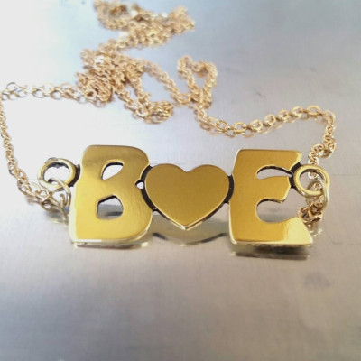 Zwei Anfangs Halskette - Liebe Halskette - personalisierte Schmuck - Anfängliche Schmuck - Brief Halskette Herz - personifizierte Name - Tag Geschenk