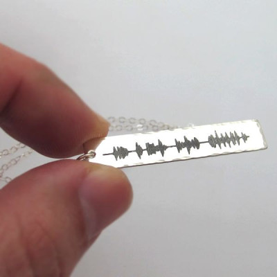 Einzigartige Geschenk Ideen Soundwave Halskette Individueller Sound Wave Anhänger Narrow Soundwaves Bar Personalisierte Schmuck Ungewöhnliche Geschenke Wellenform