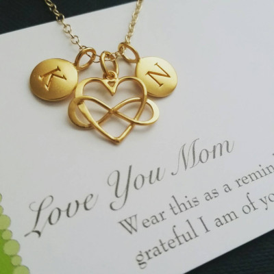 Valentinstag Geschenk für Frau von Mann - Unendlichkeit Herz Anfangs Halskette - personalisiertes Geschenk - Paar Schmuck - Valentinstag Geschenk für sie