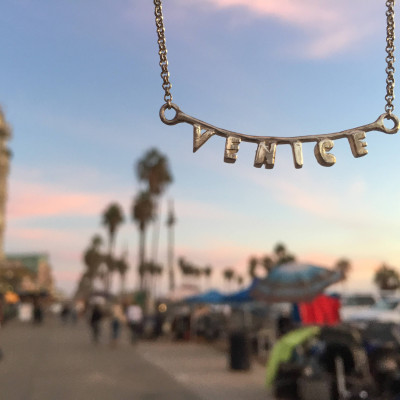 Venedig Halskette - Venice Beach Schmuck - Venedig Zeichen - Kalifornien Halskette - .925 Sterlingsilber