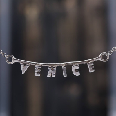 Venedig Halskette - Venice Beach Schmuck - Venedig Zeichen - Kalifornien Halskette - .925 Sterlingsilber