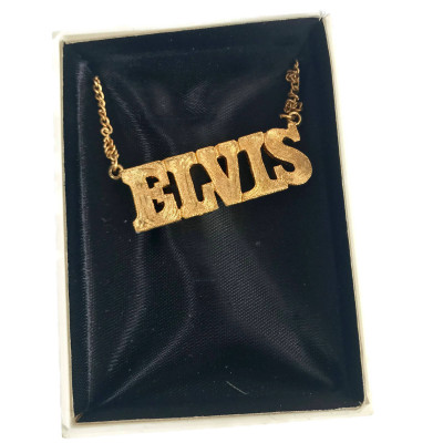 Vintage Elvis Nummernschild Halskette Elvis Namenskette 1977 Boxcar Elvis Halskette