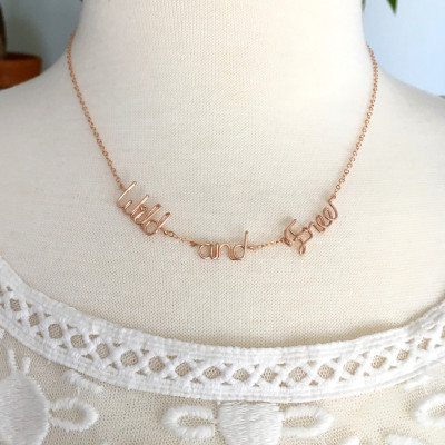 Wild and Free Halskette. Rose Gold Wild and Free Boho Chic Halskette. Bohemian Gypsy Halskette.