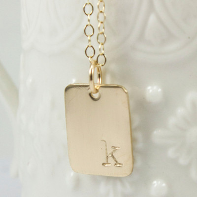 Anfangs Halskette - Gold anfängliche Halskette - Goldhalskette - Rechteck Halskette - Geschenk für Frauen - personalisiertes Geschenk - Weihnachtsgeschenk - markieren Sie es sind