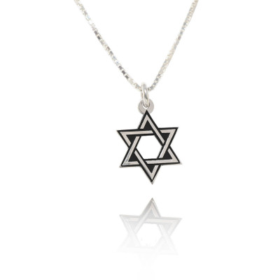 magen david - Davidstern Halskette - Sterling Silber Unisex - Dainty Halskette - jüdischen Schmuck - aus Israel - Geschenk für Männer - Geschenkideen