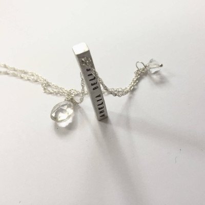 Mesusa Halskette So einfaches modernes schönes Sterling Silber bar auf Sterling Kugelkette oder schwarze Lederschnur großes Geschenk er von SIMAG