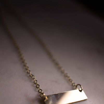 petite Goldbarren Halskette Gold gefüllt personalisiert