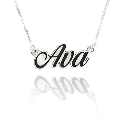Silber Typenschild Halskette - Silber Namensketten für Mädchen - Halskette Namensschild - personalisierte Namensschild Halskette - Mutter Namengeschenk
