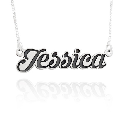 Silber Namensschild Halskette Silber Namensketten für Mädchen Halskette Namensschild persönlicher name pla 570412195