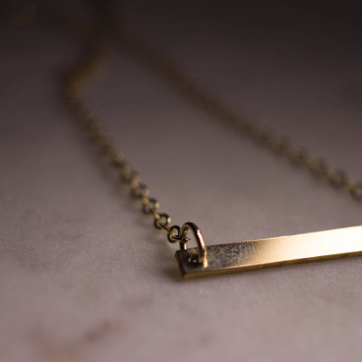 dünne Goldbarren Halskette Gold gefüllt personalisiert