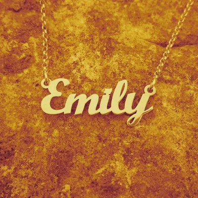 18k Gold überzogenes Emily Namenskette Auftrag irgendein Name personifizierte Namenshalskette Halskette mit Namen nach Maß Frühe Christmas Sale