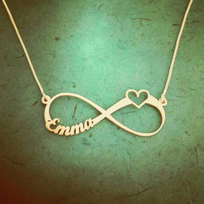 18k Gold überzogen ein Name Unendlichkeit NecklaceLove Halskette Goldsign für Infinity Eternal Love Symbol des Bonbon 16 Geschenk für Muttertag Verkauf