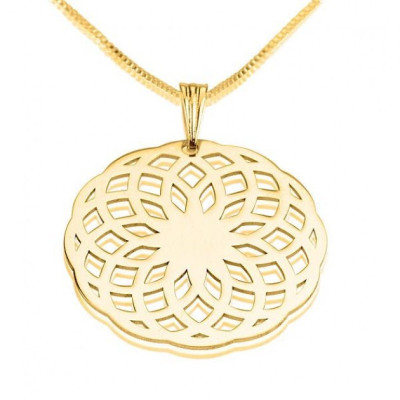 Gold 24K PlatedSterling Silber Crop Circle Blume Way - Mandala Halskette mit Kette