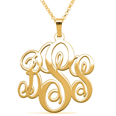 Gold 24K Monogramm Halskette