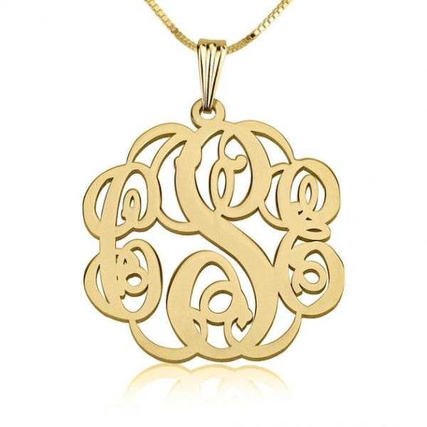 24K Gold Monogramm Halskette | Personalisierte Namenskette Vergoldet