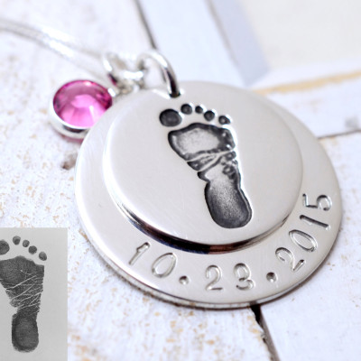 Die tatsächlichen Baby Abdrücke Halskette - Baby Fuß Halskette - neue Mamma Geschenk - personalisierte Schmuck - Mütter Halskette - Denkmal Halskette - Geschenk für Mama