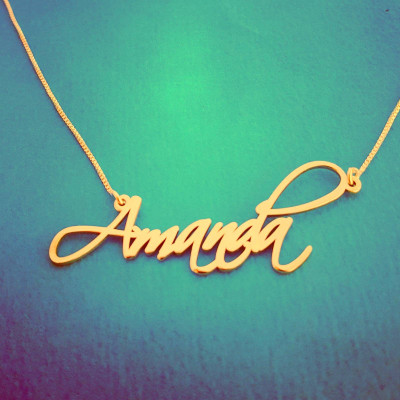 Amanda Namenskette 18k Gold Halskette Auftrag irgendein Name personifizierte Halskette mit meinem Namen in der Handschrift Unterschrift Pretty Little Liars