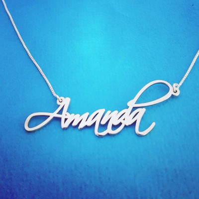 Amanda Namenskette Silber Halskette ORDER jeder beliebige Name Personalisierte Halskette mit meinem Namen in der Handschrift Halskette Unterschrift Pretty Little Liars