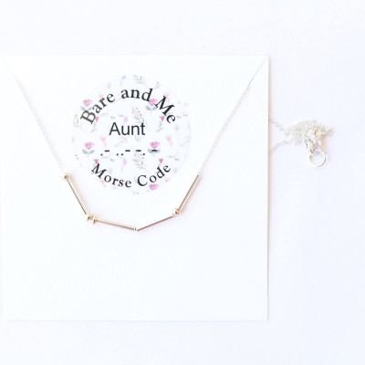 Tante Morse Code Halskette von Bare und mich auf Etsy Morse Code Schmuck Feriengeschenkideen für Aunts Tante Schmuck Geschenk für Tante Geschenke für Sie