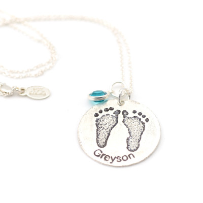 Baby Abdruck Halskette - Personalisierte Geschenk für sie - Geschenk der Mutter Tages - Geschenk für Mom - Andenken Memorial Halskette