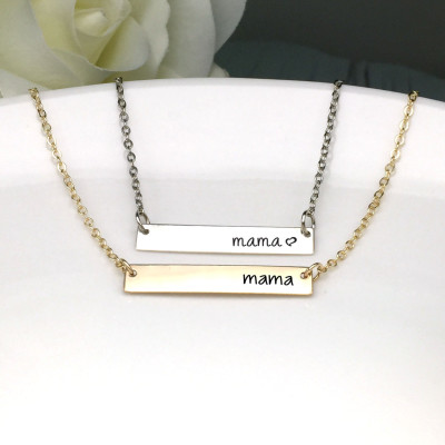 Bar Halskette - personalisierter Namens Bar Halskette Mutter Tages Halskette Geschenk der Mutter Tages New Mom Halskette