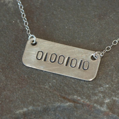 Binärcode Halskette - Initial Halskette - Brautjungfer Schmuck - einzigartiges Geschenk für Brautjungfern - Best Friend Geschenk - Freundschaft Geschenk - Hochzeitsgeschenke