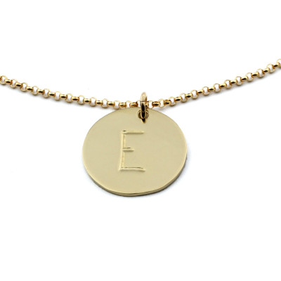 CHRISTMAS SALE 14k Gold Halskette - Halskette - graviert Halskette - Brief Anhänger - ursprüngliche Anhänger - einfache Anhänger - tägliche Halskette