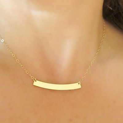 Gekrümmte Bar Halskette - Gold Curved Bar Halskette - Freundschafts Halskette - Geschenk für sie