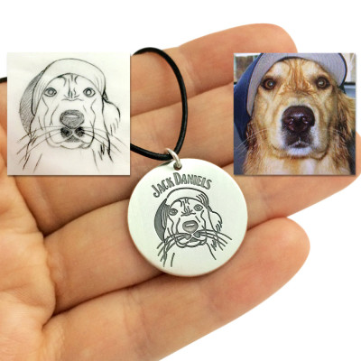 Individuelle Hundehalskette - personifizierte Hundeporträt Halskette - Hundeliebhaber Halskette - Haustier Denkmal Halskette - Tier Portrait Halskette