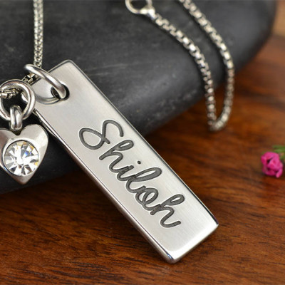 Custom Name Halskette - Valentines Herz Halskette - Valentines Geschenk für sie - personalisierter Namens Halskette - Ehefrau personalisierte Halskette