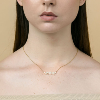 Custom Name Halskette mit CZ-Stein Personalisierte Namen Halskette Gold Namenskette Minimal Wort 554497500