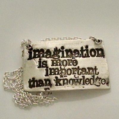 Einstein Zitat Schmuck. Artisan Handcrafted Sterlingsilber Halsketten Anhänger Imagination. Handarbeit von Michelle Dahlia Designs auf etsy