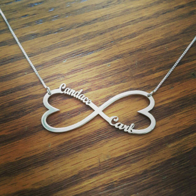 Endlose Unendlichkeit Silber Paar Namenskette Freundschafts Halskette Sign für Unendlichkeit Ewige Liebe Halskette Silber Infinity Symbol