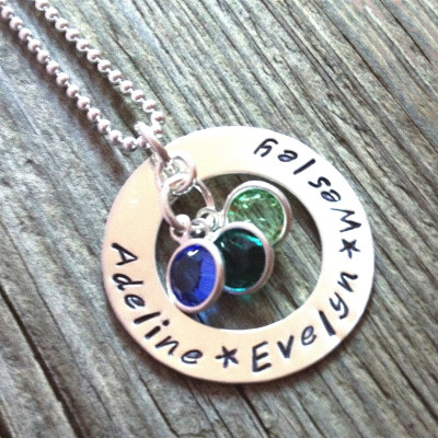 Familien Halskette Personalisierte Geschenke Kreis Halskette kundenspezifische Kinder Name Ring Eternity Halskette Mutter Geschenk
