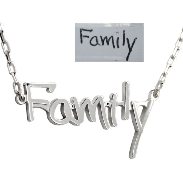Familie Halskette - individuell gestaltete Word Halskette - personifizierte Handwritten Halskette mit Blockschrift - Anpassen Halskette - Memorial Geschenk für Frau - Mutter