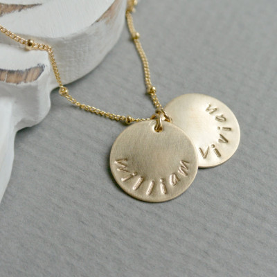 GOLD Personalisierte Mütter Halskette - Namenskette - Hand Stamped Halskette - neue Mamma 14k Gold gefüllt Halskette - Namensanhänger - Weihnachtsgeschenk