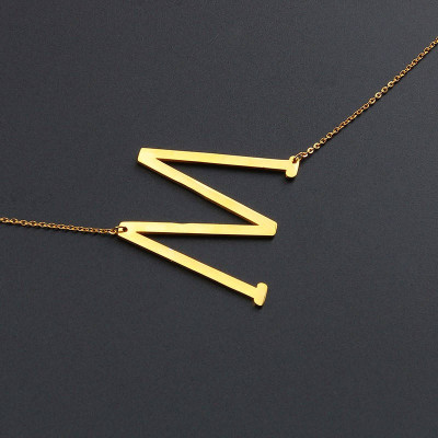 Gold Individuelle dünne Kette 24K Gold Letters Damen Halskette Pendent Alphabet Kette Gesellschaf Schmuck Accessoires