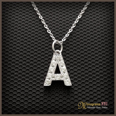 Gold Diamant Anfangshalskette - Diamant Initial Anhänger - personalisierte Diamant Halskette Initial Initial Halskette Gold - 
