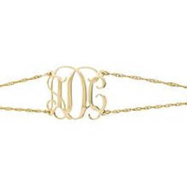 Personalisiertes Gold Initialen Armband mit Monogramm - Graviertes BFF Geschenk