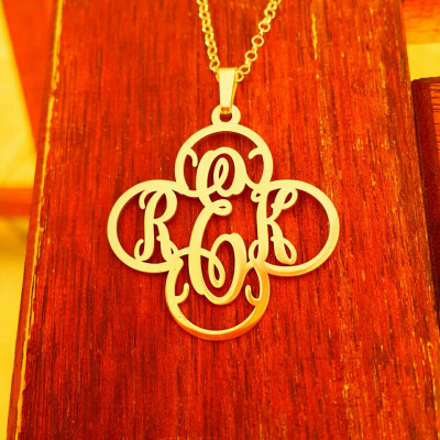 Goldmonogramm Anhänger 18k Gold überzogene Monogramm Halskette Blumenmonagram Halskette Erste Halskette Mein Erste Halskette