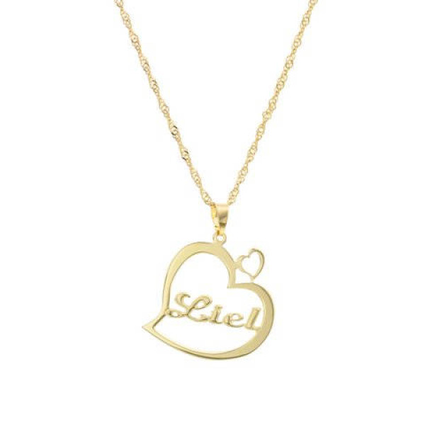 Gold Namenskette Herz Halskette Personalisierte Halskette Halskette Personalisierte Schmuck Personalisierte Geschenke Gravierte Halskette
