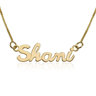 Gold Namenskette - personalisierte Schmuck - individuell gestaltete Goldkette - Gelbgold 14K Halskette - Brautjungfer Schmuck Englisch Tinten Art - Geschenk für sie