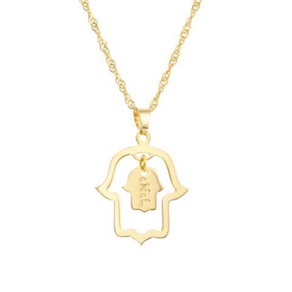 Gold Personalisierte Halskette Hamsa Halskette Namenskette Halskette Personalisierte Schmuck Personalisierte Geschenke Gravierte Halskette