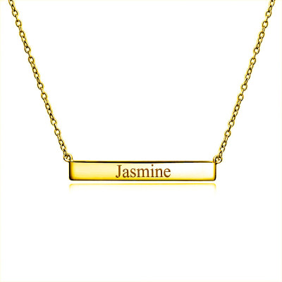 Goldbarren Halskette Rose Silberbarren Halskette Benutzerdefinierte Gold Bar Gravierte Halskette Name Bar Halskette Personalisierte Goldbarren Halskette Jasmin