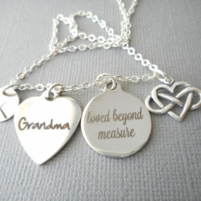 Großmutter - Loved Jenseits Measure Unendlichkeit Herz Initial Halskette Geschenke von der Tochter - von Gra - Geschenk für Nana - Nana Geschenk - Geburtstag